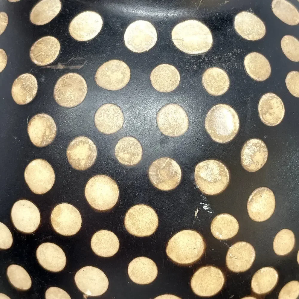 Valeriano Paz Peru Dark Brown Spotted Vase Signed